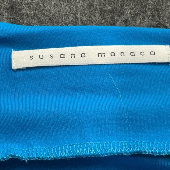 Susana Monaco Turquoise Ruffle Sleeve Blouse - Picture 2 of 3